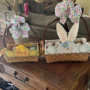 Easter Bunny and Chick Wicker Baskets